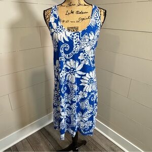 Lilly Pulitzer Cotton Shore Deep Sea Blue Quahog Chowdah Mini Dress - Large